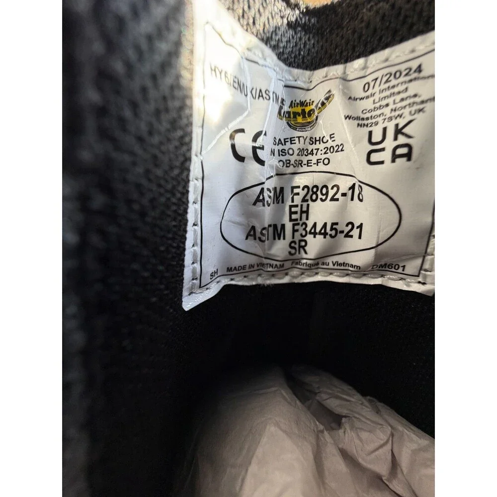 Dr. Martens 2976 SR Chelsea Boots Black Industrial Full Grain Women's 8 NEW
